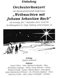 Weihnachten mit Bach - Leitung Stephan Höllwerth