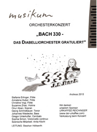 Bach 330 - das Diabelliorchester gratuliert - Orchesterkonzert - Leitung Stephan Höllwerth