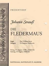 Die Fledermaus von Johann Strauß - Dirigent Stephan Höllwerth Salzburg