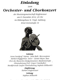 Orchester und Chorkonzert der Musiziergemeinschaft Hopferwieser Leitung Stephan Höllwerth